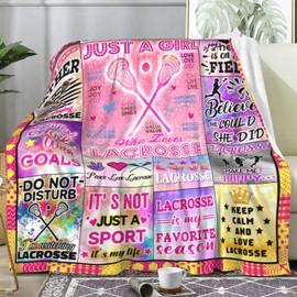 NUKEEP Lacrosse Blanket for Girls,Lacrosse Gifts for Boys,Sports Theme Decorative Lacrosse Blankets and Throw Birthday Gifts for Girls Kids Women Adults 50"x40"