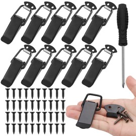 10 Spannverschluss 40 Schwarze Schrauben 1 Kreuzschlitzschraubendreher Einfach Montiert für Schubladen Kistenverschluss &Toolbox Einfacher Verschluss Garantiert Verbindung