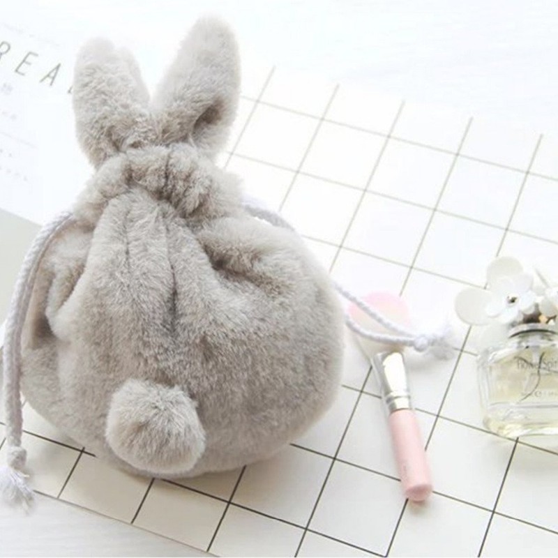 Kingsie Cosmetic Pouch, Cosmetic Bag, Rabbit, Fluffy, Cosmetic Pouch, Drawstring