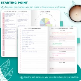 Clever Fox Self-Care Journal Pocket – Daily Reflection Notebook – Mental Health & Personal Development Planner, Meditation & Mood Log (Turquoise)
