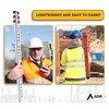 AdirPro 9 ft Aluminum Telescoping Grade Rod | Dual-Sided 5-Section