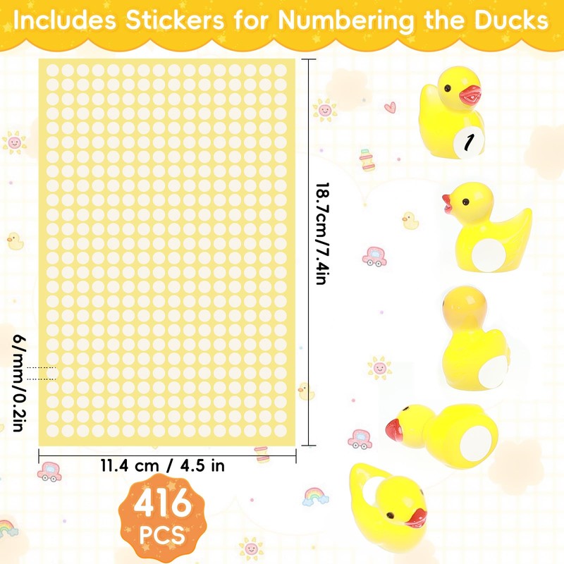 Mini Ducks 100 Pack Glow in The Dark Mini Resin