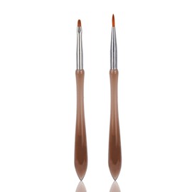 2pcs Nail Design Brushes, Professional Versatile Gel Nail Drawing Pens Acrylic Thin Paint Brushes Tools for Painting Flowers Leaves Petals Fine Line and Intricate Art Designs