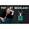 JewelryPalace Cushion Cut 3.4 ct Simulated Emerald Chain Pendant 45