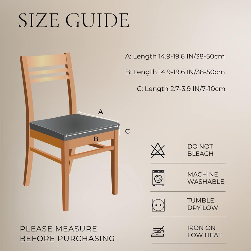 Thougthings Dining Chair Seat Covers, Soft Removable Washable Dining Room