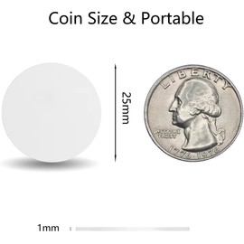 Gialer NFC Tags, 30PCS Ntag 215 Round Coin Cards Blank Tags NFC 215 Chip Compatible TagMo Amiibo and All NFC Enabled Mobile Phones & Devices (White with Adhesive, Count, 30)
