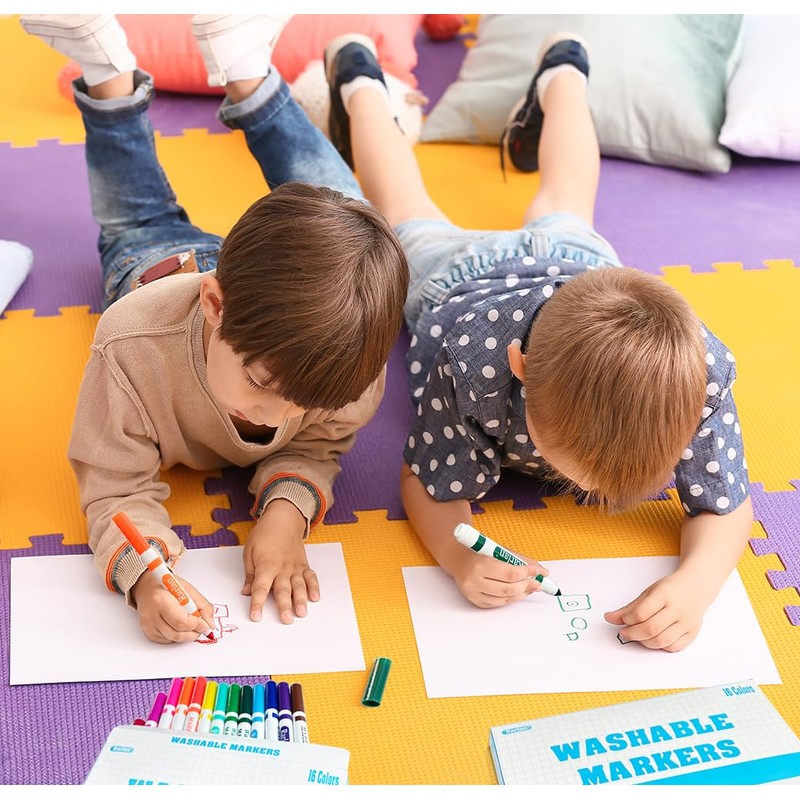 Rarlan Washable Markers Bulk, Markers for Kids, Classroom Pack, 16
