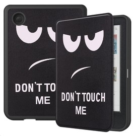 GIOPUEY Case Compatible with Tolino Shine Color/Shine 5 2024, Flip Case, PU Leather + Soft TPU Case, Auto Sleep/Wake, 360° Protection - Don't Touch Me