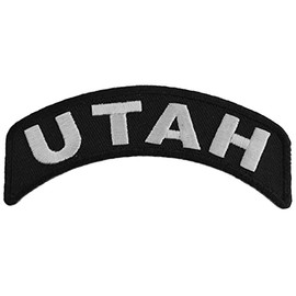 Patch, Small Embroidered Rocker (Iron-On or Sew-On), Utah State Patch, 4" x 1.75" Arch