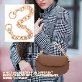 Bolso de metal pesado grueso de con asa para cartera, Correa de repuesto para bolsa de color dorado claro, correa de bolsa gruesa, bolsa corta, asa con langosta, correa de hombro
