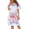 YZXDORWJ Women Embroidered Mexican Present Lace Off-Shoulder Dress (XL, 321W)