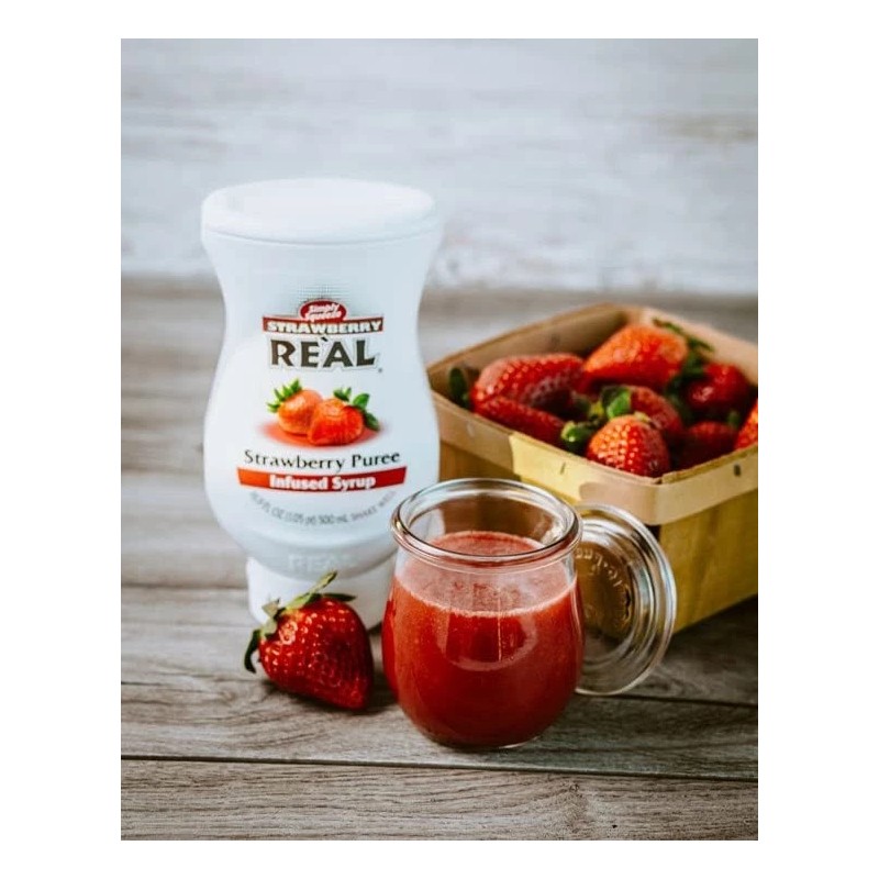 Real Infused Exotics Strawberry Syrup 16.9 fl oz (Pack of