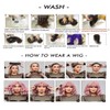 Rovizère Long Wavy Wig with Bangs, Light Brown Ombre Synthetic