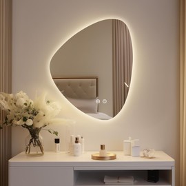 WallBeyond LED Bathroom Mirror with Lights, 19 x 24 Inch Led Bathroom Vanity Mirror for Wall, Anti Fog Mirror for Bathroom, 3 Colors and Dimmable Light