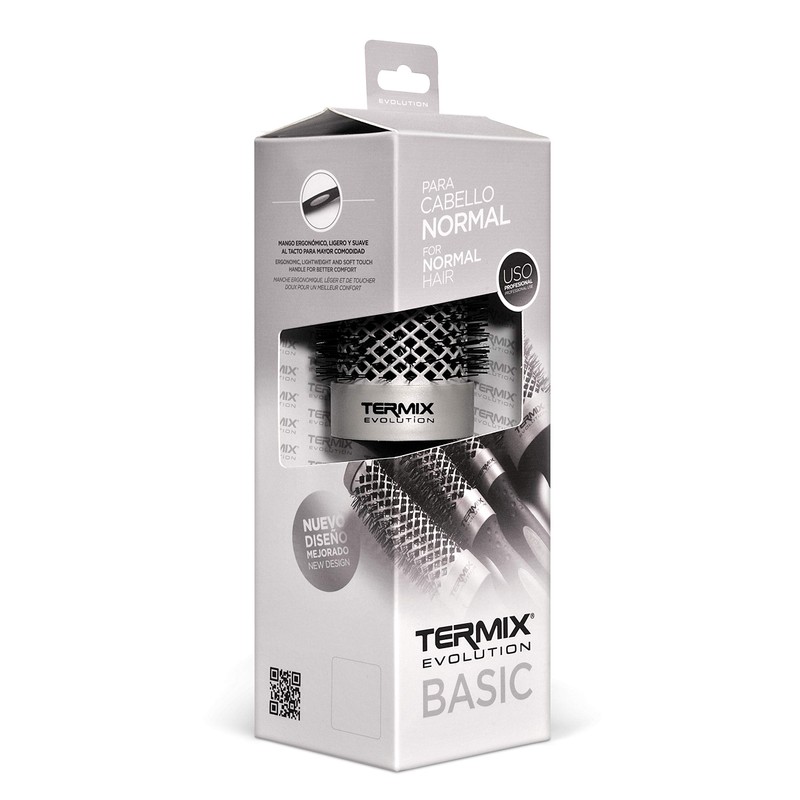 Termix Evolution Basic. Thermische Rundhaarbürste mit ionisierter Hochleistungsfaser, speziell für