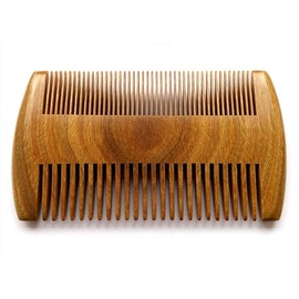 Myhsmooth GS-SM-NF Handmade Natural Green Sandalwood No Static Comb Pocket Comb Perfect Beard Comb with Aromatic Scent for Long and Short Beards Perfect Mustache Comb(4" Long Two Sides)