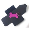 Felt Key Fob, Bones/Dogs, Magenta as Key Chain/Suitcase Tag and