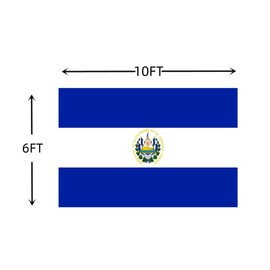 EL Salvador Flag 6x10FT - Vivid Color, All Weather, Double Stitched Salvadoran National Flags，Polyester Flags with Sturdy Brass Ring. (6X10)