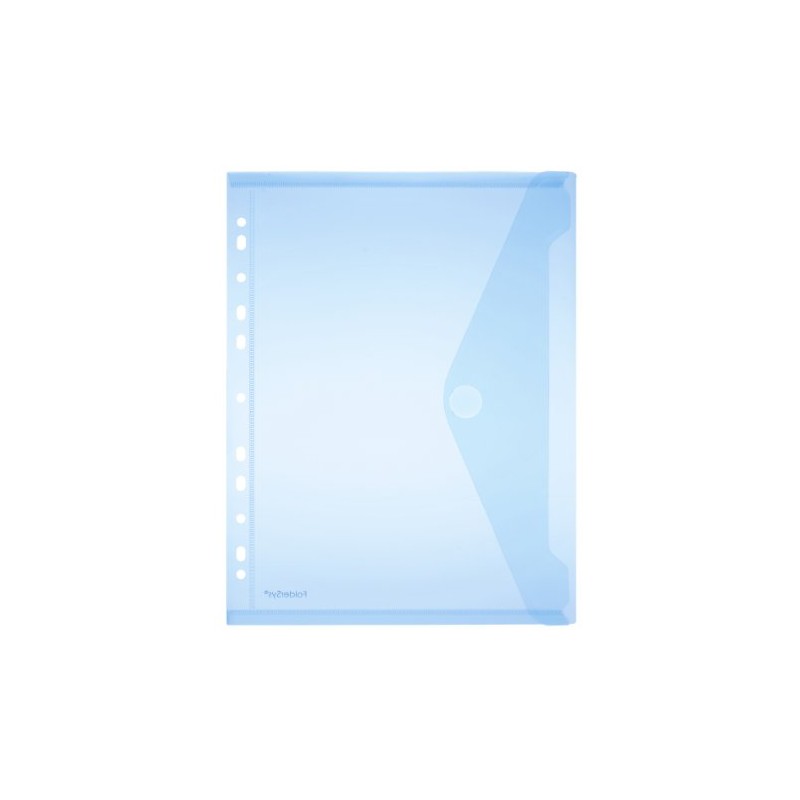 Polypropylene Envelope A4 Flap Perforated Edge Transparent Blue Pack of