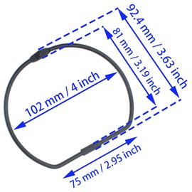 LBTODH 4 PCS Binding Book Rings 4 Inch D Shaped Tape Storage Rings Black Semi Circular Buckle for DIY Decoration and Paper Organization