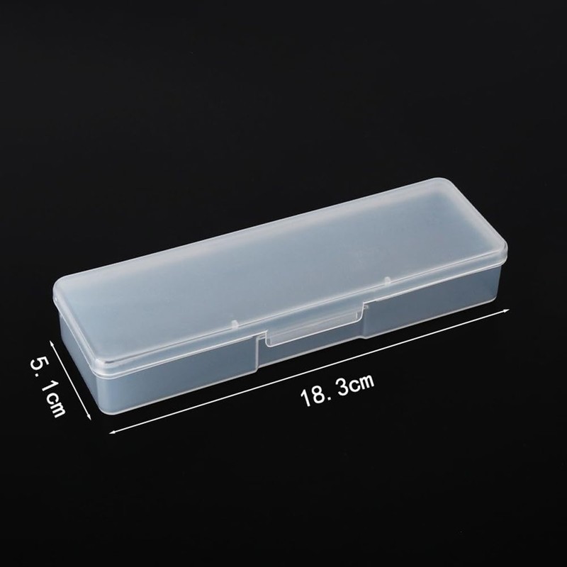 JIHUOO 4 Pcs Plastic Storage Personal Box for Nail Clear