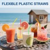 [200 Pack] 8.5" High Multicolour Flexible Plastic Straws,Bendable Disposable Drinking