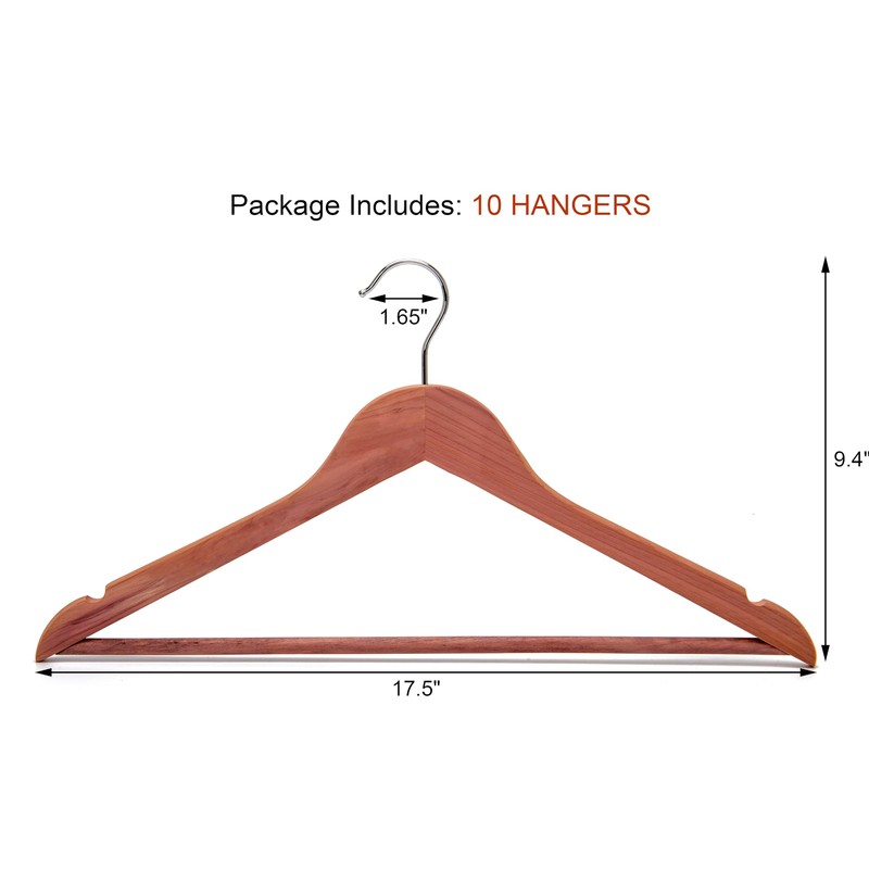 American Red Cedar Wooden Coat Suit Hangers, Wood Skirt Dress
