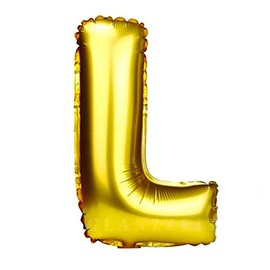 Lepep 80 cm Gold Balloons Numbers from 0 to 9 Letters from A to Z Party Decoration Balloons for Birthday Baby Shower Bridal Shower Wedding Prom Foil Balloons Decoration (Letter L)