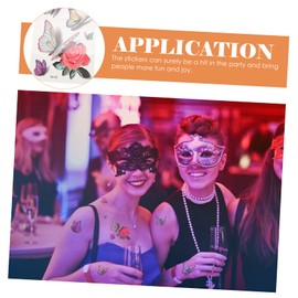 WOONEKY 9 Sheets Butterfly Tattooing Stickers Floral Transfer Decals Easy to Apply Temporary Body Art Fun for Parties and Events