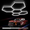 Litezone Hexagon Garage Lights : 3 Level Dimmable 168W Tube