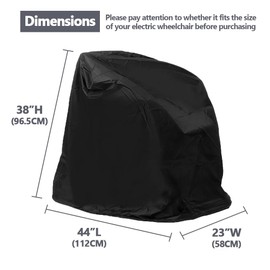 Power Chair Transport Cover - 600D Electric Wheelchair Travel Storage Protector, Waterproof Mobility Scooter Guard for Elderly Disabled, 44"L x 23"W x 38"H