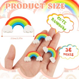 Tenare 36 Pcs Rainbow Eraser Colored Cute Erasers Rubbers Erasers for Kids Novelty Rubbers for Girls Boys School, Office, Drawing, Party Favors Supplies