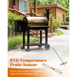 RTD Temperature Probe Sensor Fit for Z-Grill 450A 5502G 5502H 550A 550B 450B Pellet Grills, Replace ZG-RTD-1 AS-TR145, Accurate Real-Time Barbecue Stove Probe