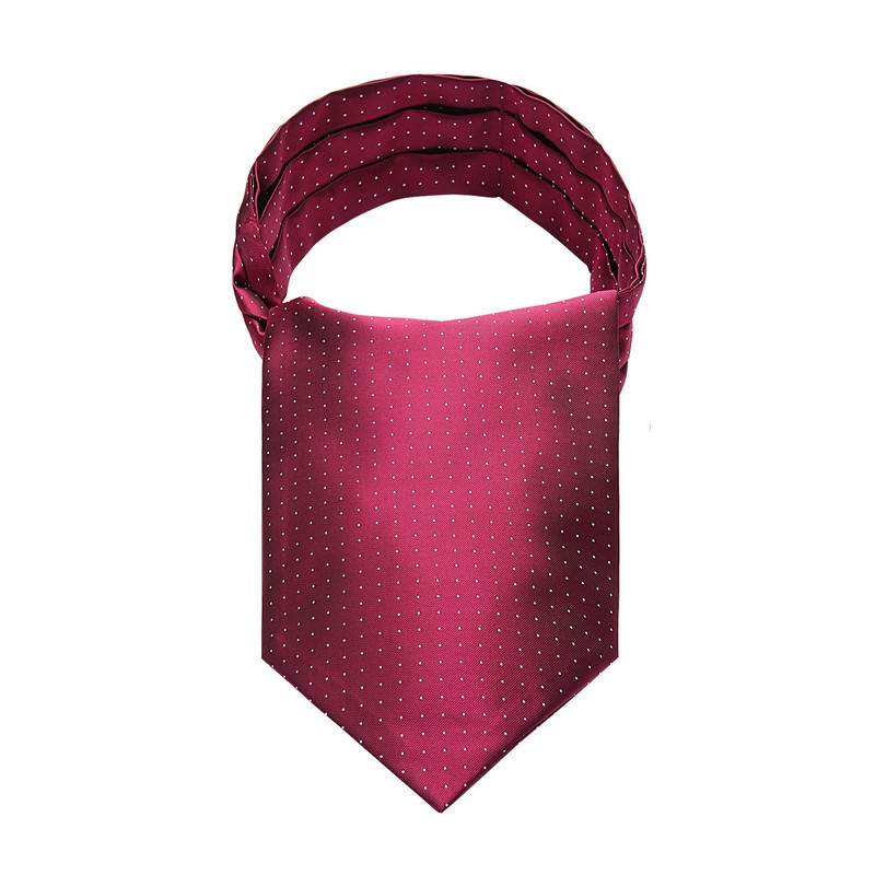 HISDERN Men's Burgundy Cravat Wedding Polka Dot Ascot Tie Classic