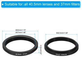 PATIKIL 40.5mm-37mm Metal Step Down Ring Camera Lens Filter Adapter Ring for Camera Lens Hood Aluminum Filter Adapter Ring Black