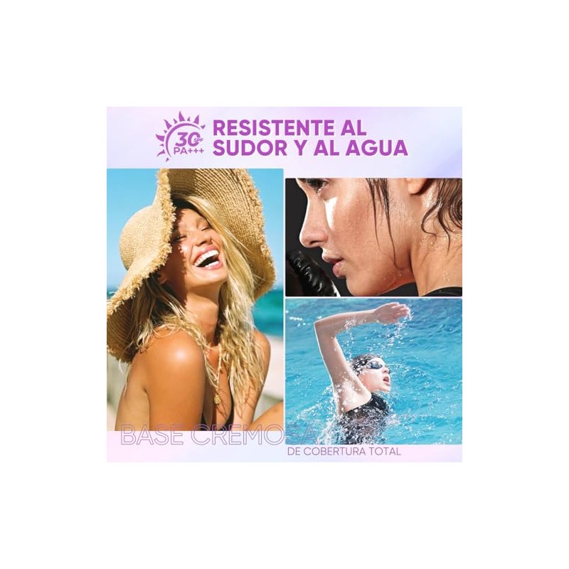 Base Maquillaje Cremosa Matte Alta Cobertura Larga Duración 12h Resistente