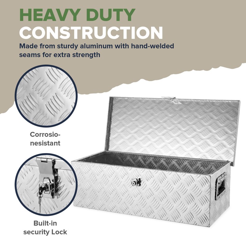 ARKSEN 30" Heavy Duty Aluminum Truck Bed Tool Box, 5-Bar