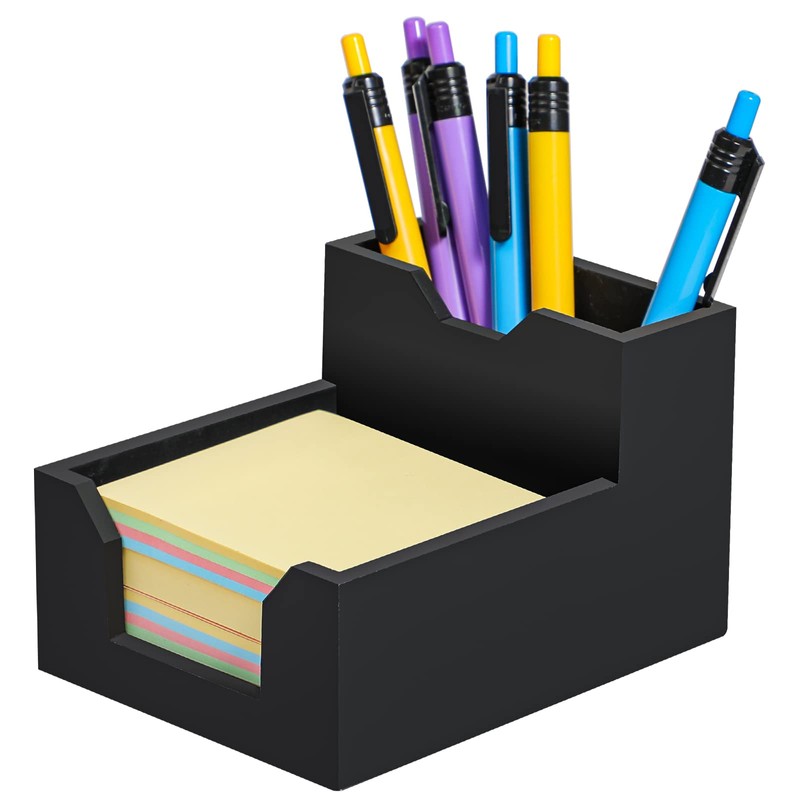 Kamehame Black Sticky Note Holder, Silicone Memo Holder with Pen