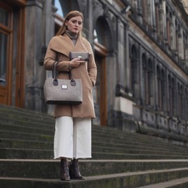 Harris Tweed Women's Handbag - Genuine Scottish Wool, Large Zip Pocket - Multiple Tartan Designs - Stylish & Durable Scottish Heritage Accessory - Gift for Ladies. (Multi Colour Tartan)