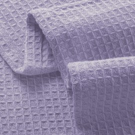 GLAMBURG 100% Cotton Thermal Blanket, Breathable Bed Blanket King Size, Soft Waffle Blanket, King Blanket, All Season Cotton Blanket, Purple