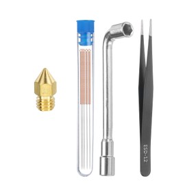 uxcell 3D Nozzles Kit, 3D Printer Brass Nozzles 0.5mm, 5pcs Nozzle Cleaning Needles, with a Socket Wrench and a Tweezer, for 1.75mm Ender3 Series