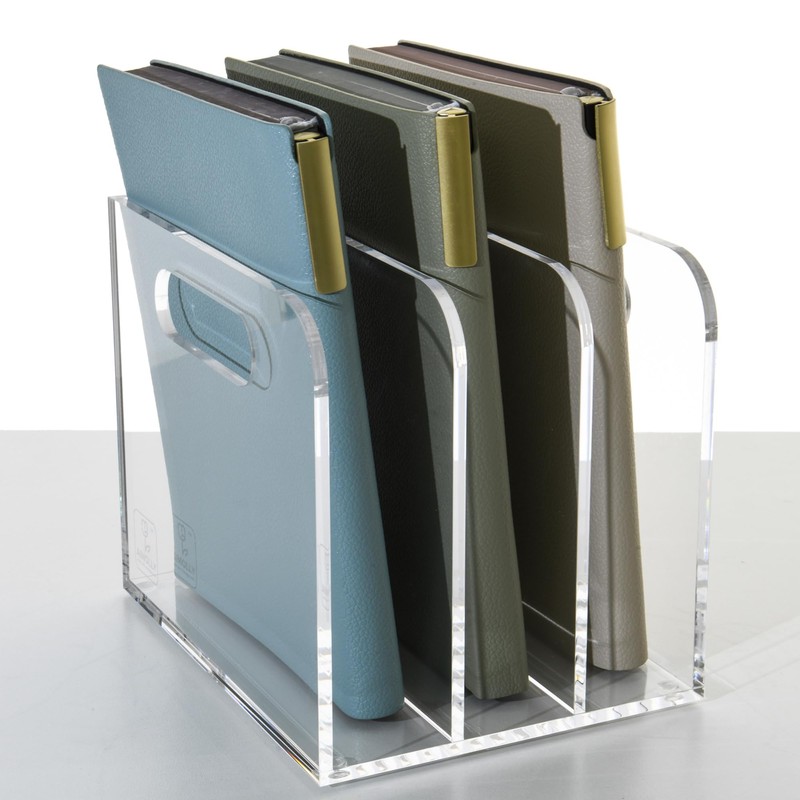 AIMOLLY Clear Acrylic Organizers - 3 Vertical Compartments Acrylic Folder