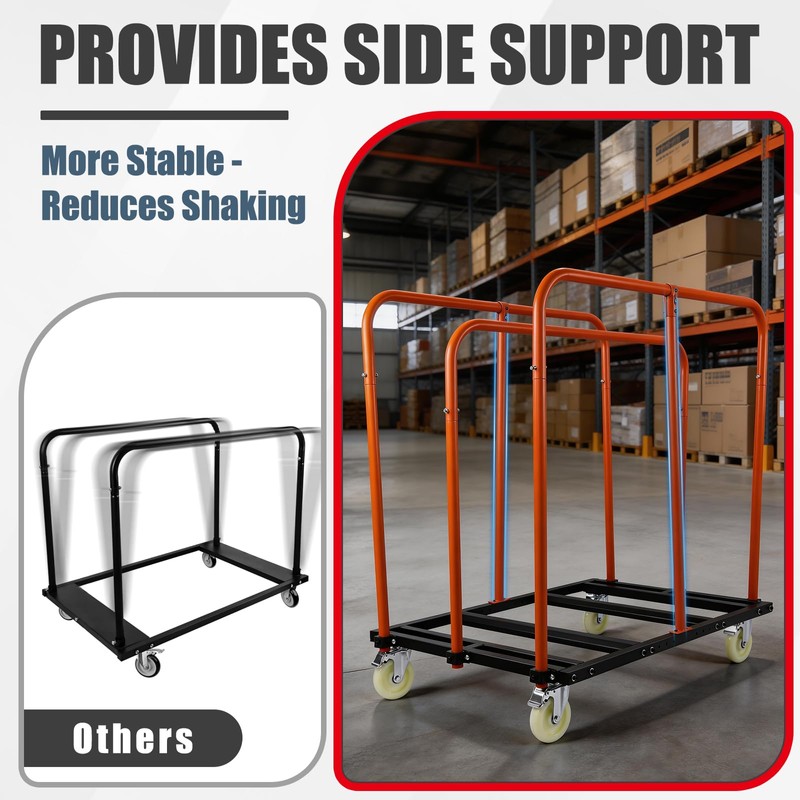 Heavy Duty Folding Table Cart for Hotel, Warehouse, Factory