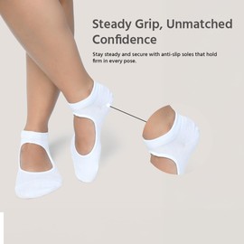 BALENZIA Pilates Grip Socks Women |Pack of 10| Yoga Accesorries Grip Hospital Walk|Ballet Dance Anti Slip Non Skid Sock