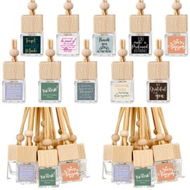 Havawish Appreciation Gift Bulk Car Air Freshener Diffuser Hanging Ornament Empty Glass Essential Oil Diffuser Employee Thank You Gift for Teachers Staff Coworker Back to School Gift (50)