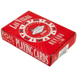 Las Vegas Foil Effect Playing Cards (Red - $1,000 Poker Chip)