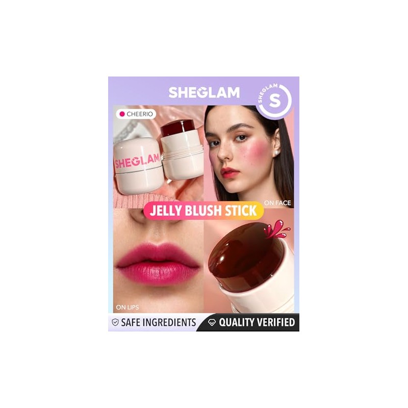 SHEGLAM Jelly-Licious Hydrating Lip and Blush Tint (Cheerio, Pequeño)