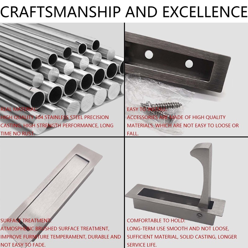 ZelongChen 2Pcs Sturdy Flush Mount Door Pulls Useful Metal Pocket