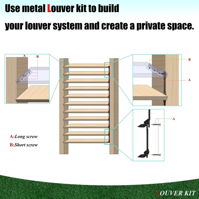 Explranltec Deck Sunblind System Brackets, Louver Hardware System for Blinds