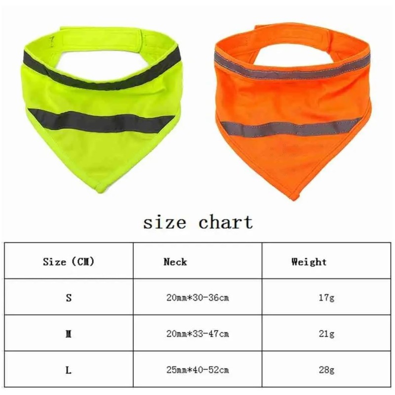 2pcs-Reflective Dog Vest+Dog Scarf Small Large Dogs Reflective Safety Night